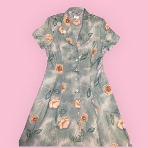 Vintage 90s button up day dress